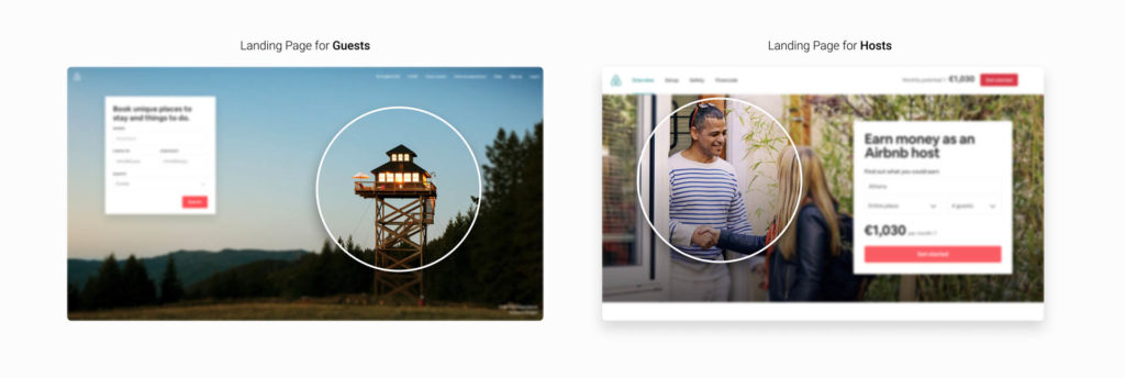 AirBnB landing page