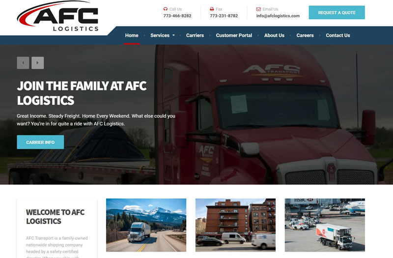 logistics website design